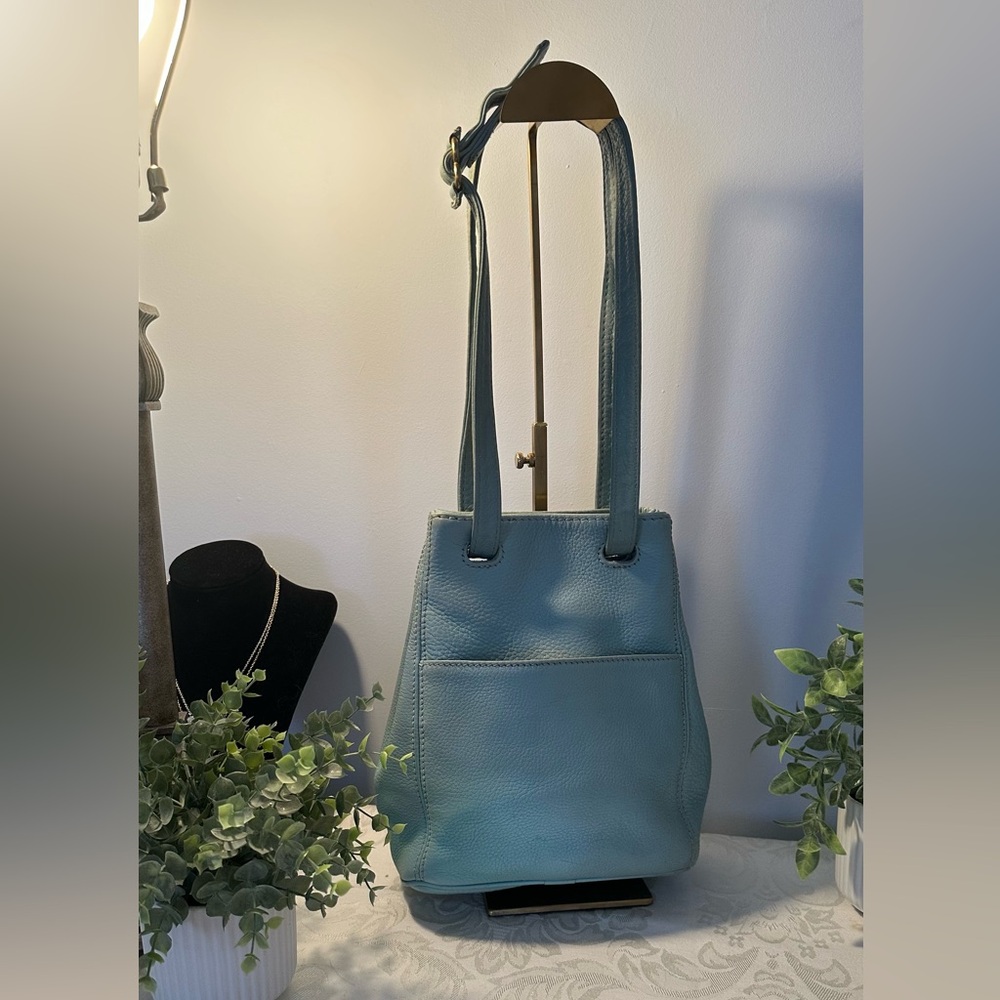 Coach Vintage Sonoma Drawstring Natural Grain Leather - Aqua - Picture 3 of 14